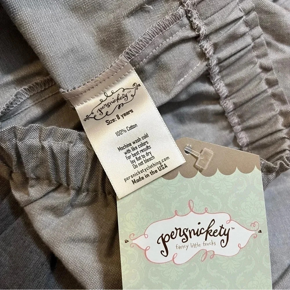 NWT Persnickety Grey Colorblock Big Ruffle Pants Girls sz 8 - Picture 6 of 9